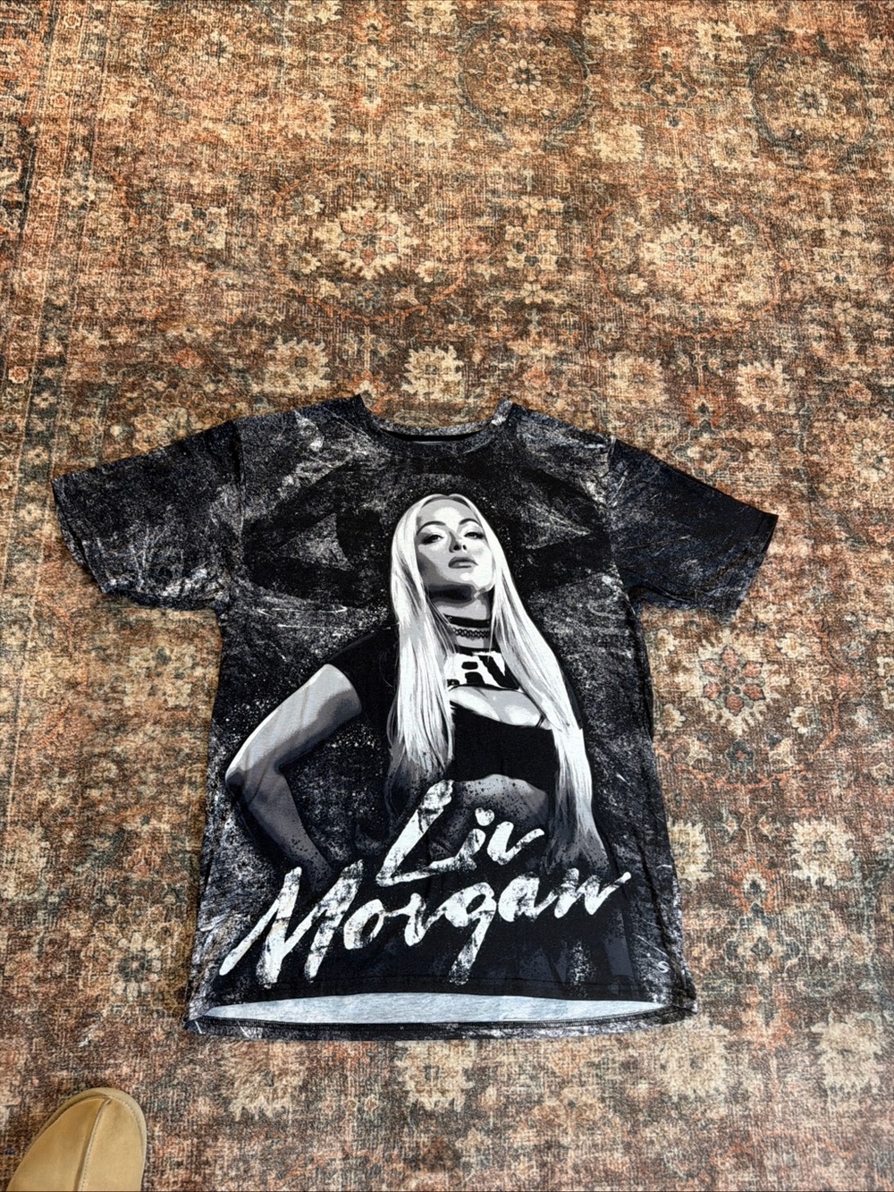 Black Liv Morgan WWE graphic tee size large